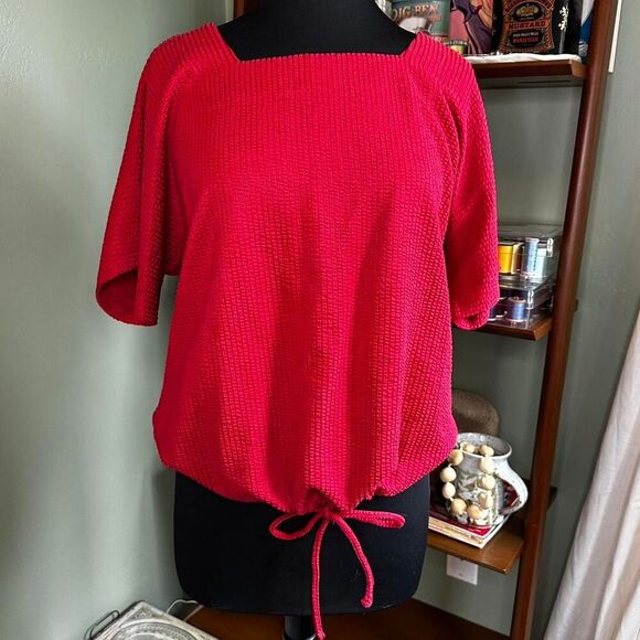 NWT Christopher & Banks Red Boxy Top M – Effortless Chic, 4th of July - Picture 1 of 7